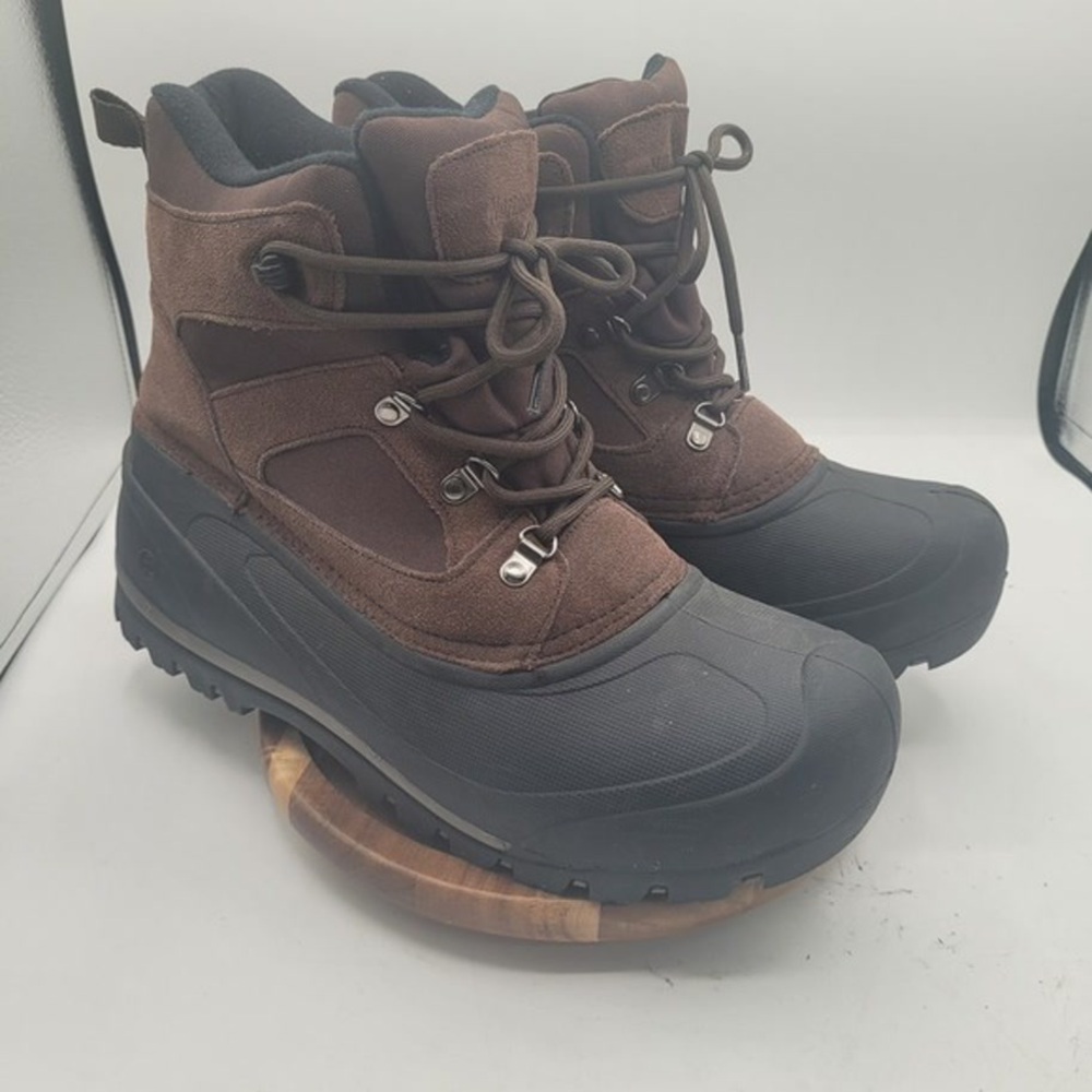 Men's Brown and Black Winter Boots